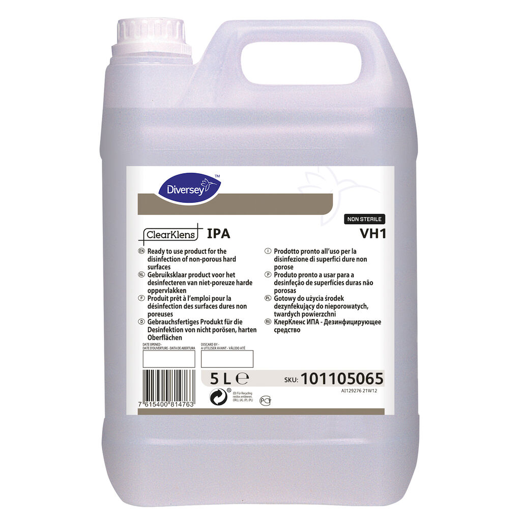 ClearKlens IPA VH1 2x5L - Vloeibaar, steriel ontsmettingsmiddel voor cleanrooms op basis van isopropylalcohol